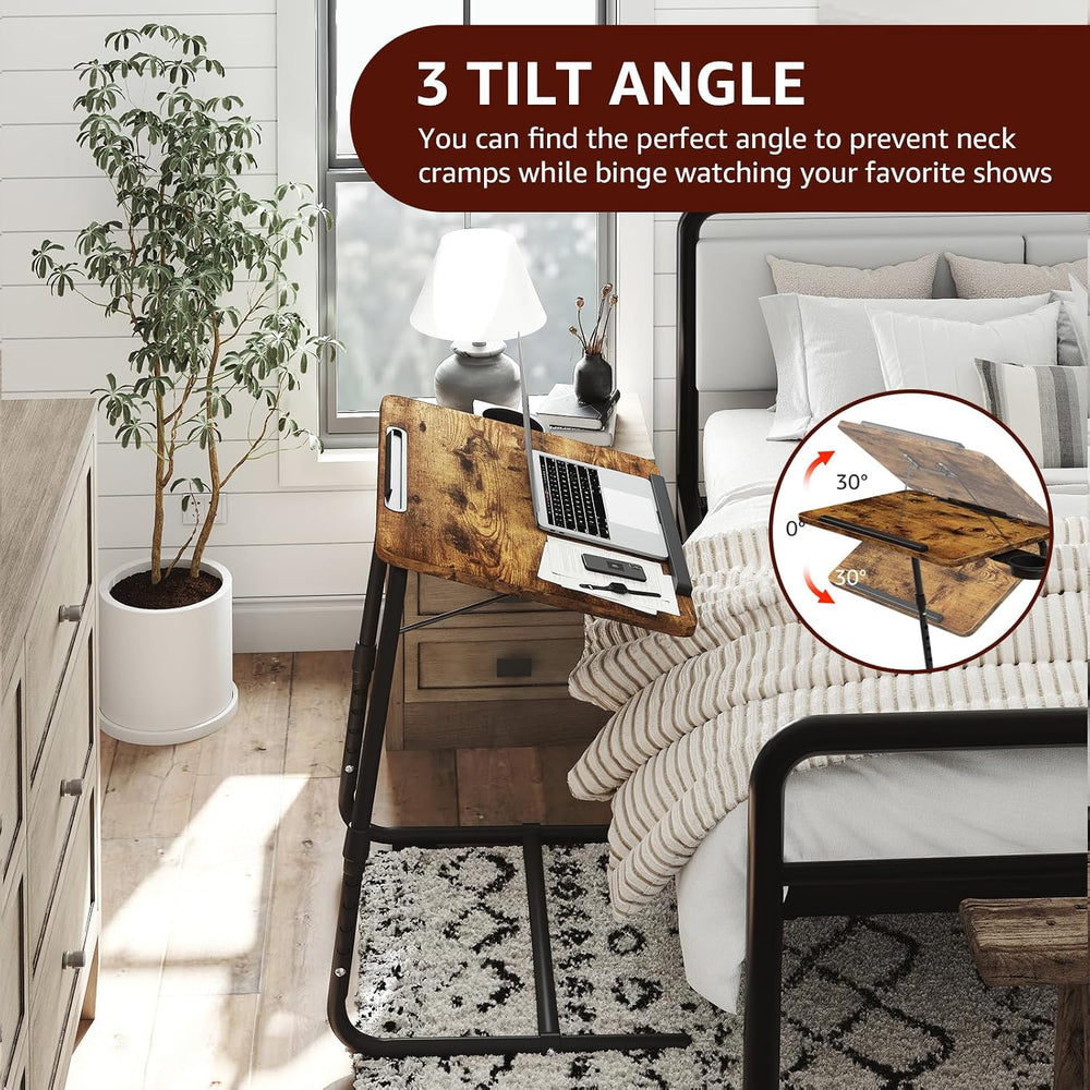 TV Trays Set of 4 - Folding TV Tray Adjustable Dinner Trays for Eating On Cou...