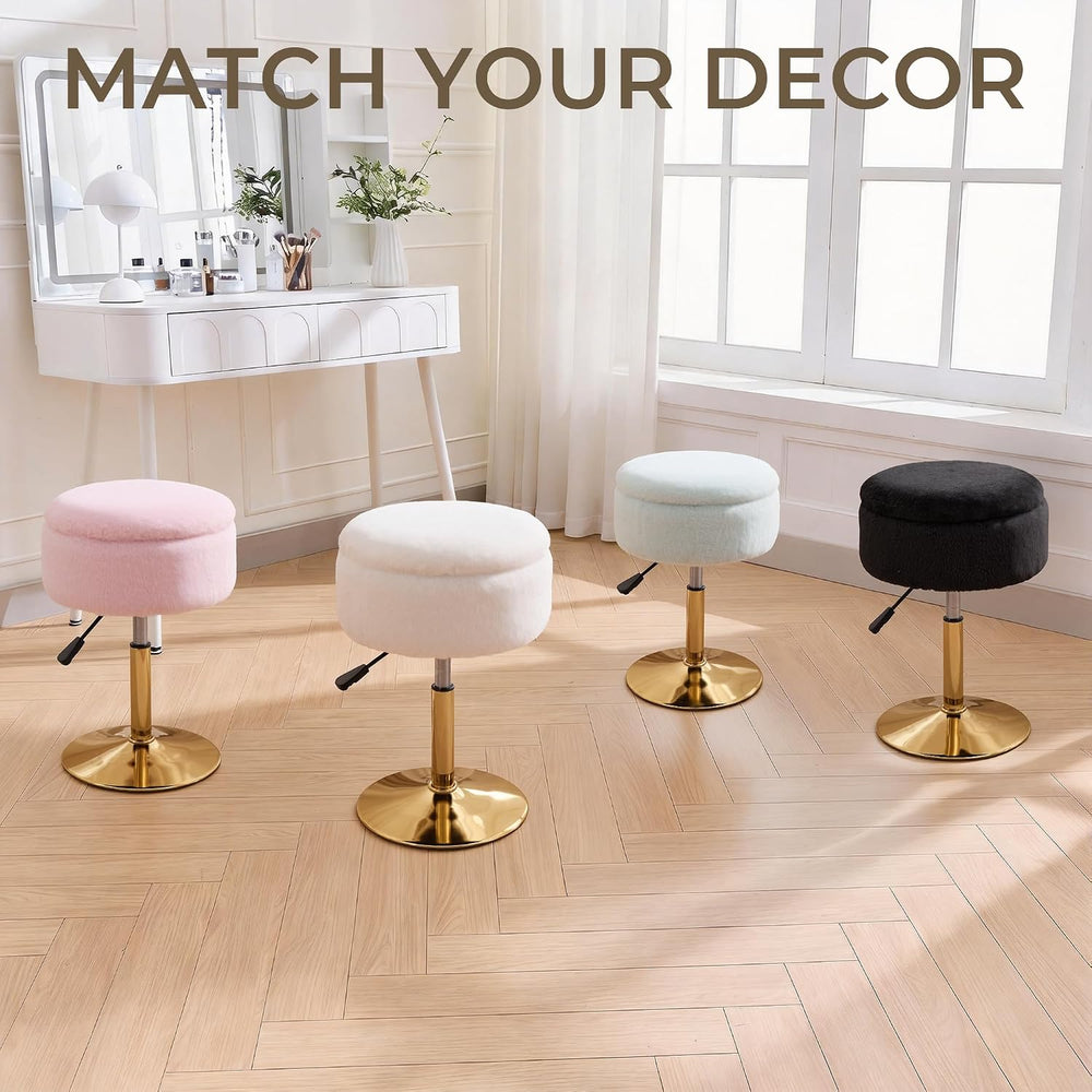 Vanity Chair with Storage Adjustable Stool for Vanity Swivel Vanity Stool Ott...