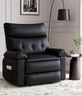 GarveeHome Oversized Wide Recliner Chair - Heat and Massage, PU Leather Extra Wide Manual Recliner for Adults, Large Lazy Chair with 1.5X Sponge Comfort Arm and Back for Living Room, Bedroom