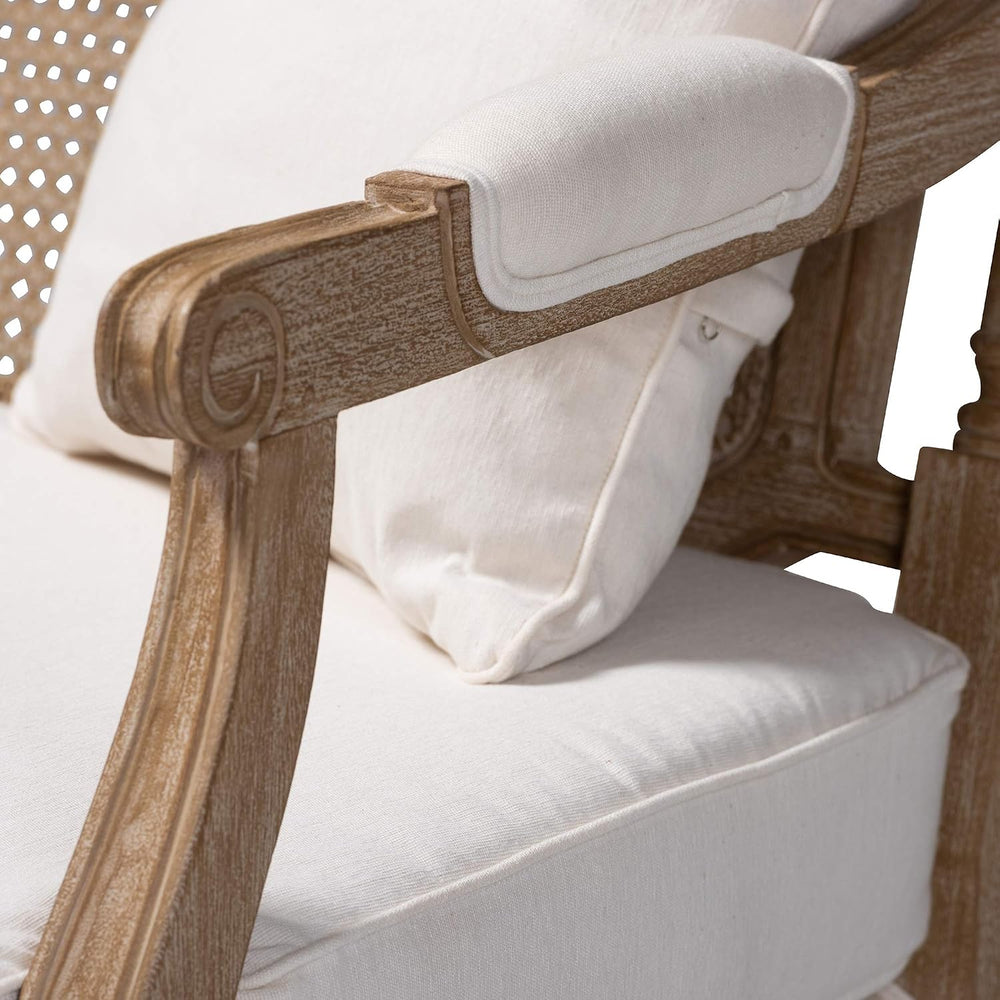 Baxton Studio Love Seats, Ivory/Oak