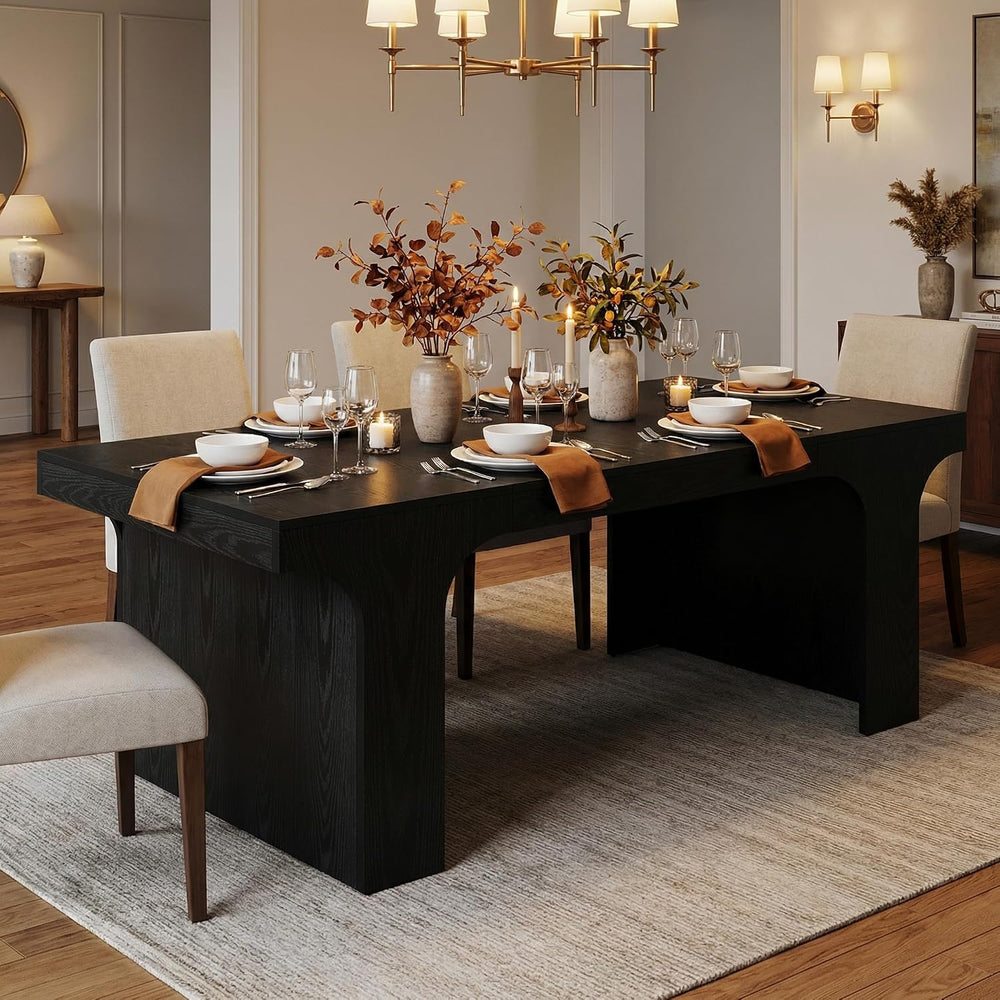 Tribesigns 71" Large Dining Table for 6-8, Farmhouse Kitchen Table, Rect...