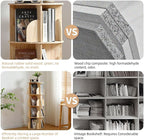 Rotating Bookshelf Tower, 4 Tier 360 Display Spinning Bookshelf, Solid Wood Revolving Bookcase for Kid Adult, Corner Floor Rotating Bookcase for Bedroom, Living Room, Study Room, Small Space