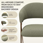 COLAMY Dining Chairs Set of 4, Mid Century Modern Dining Room Kitchen Dinner Chairs with Iron Legs, Open Back and Padded Seat, for Living Room/Bedroom/Restaurant/Cafe, Green