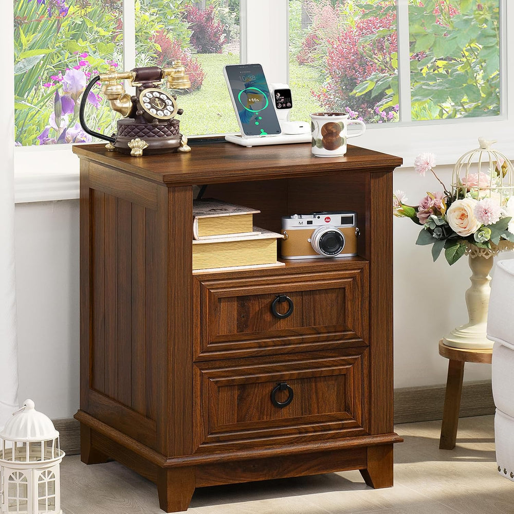 Joaxswe Bedroom Dresser and Nightstand Sets 4 Piece,Farmhouse Brown Dresser