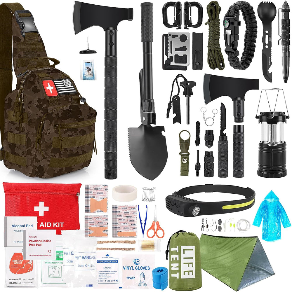 Survival Kit, 268 Pcs Emergency Survival Gear and Equipment Supplies with Fir...