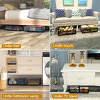 NADAMOO Under Bed Storage with Wheels, 1 Pack Rolling Under Bed Storage Containers, Foldable Metal Under the Bed Organizer Bins for Bedroom Clothes Shoes Blankets