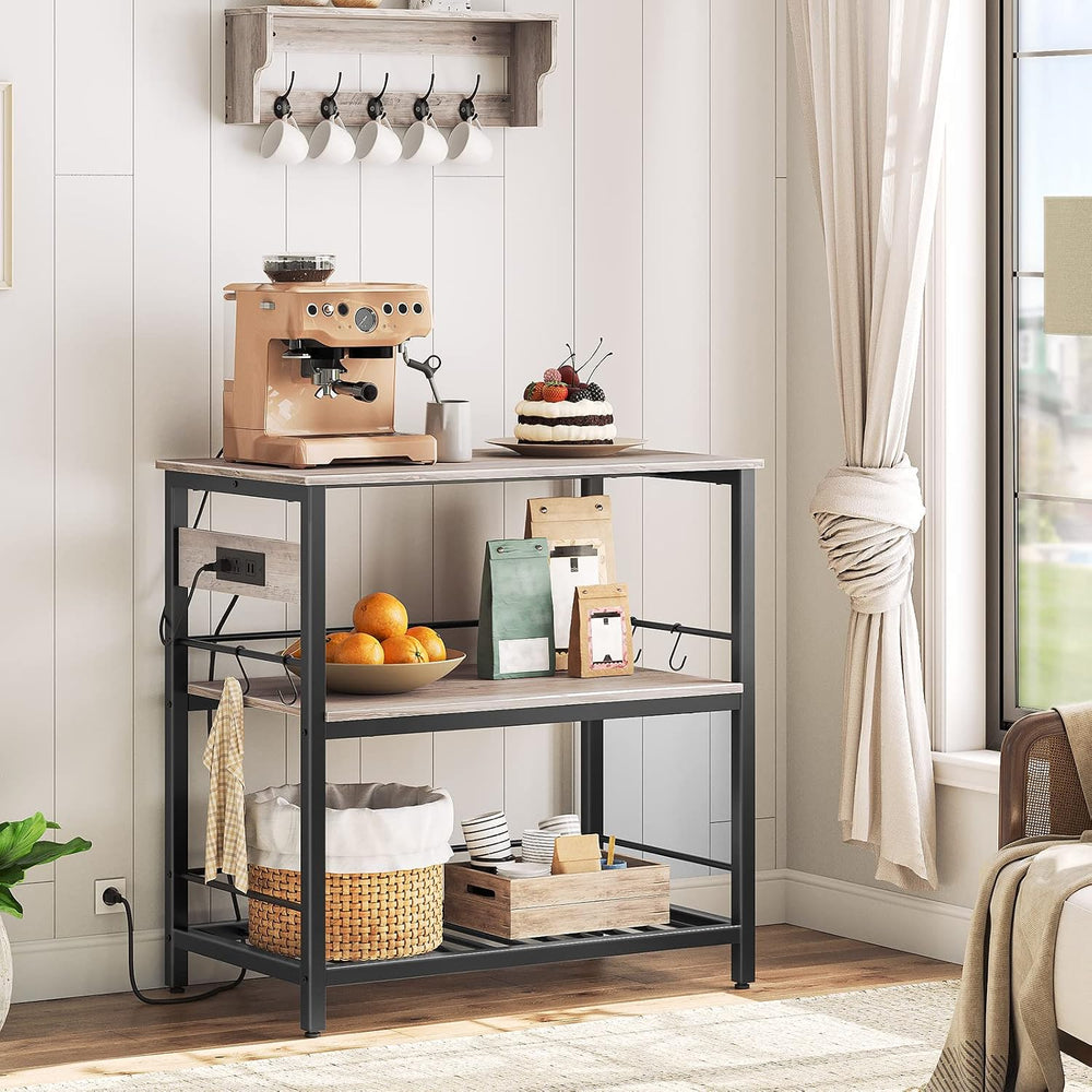 HOOBRO Kitchen Island with Storage, Kitchen Island Table with Power Outlet, 3...