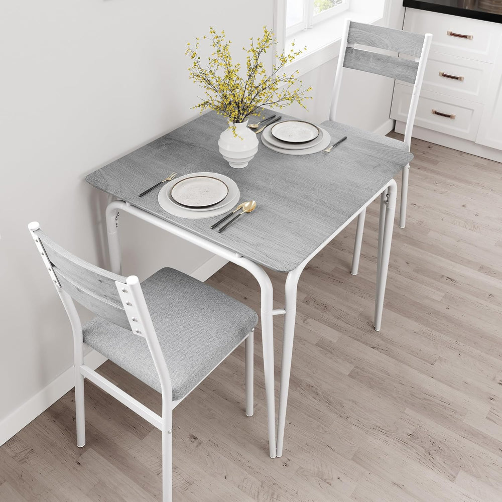 GAOMON 3-Piece Dining Table Set, Sturdy Wooden Square Table and Chair Breakfa...