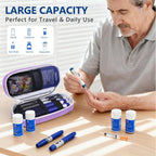 Insulin Cooler Travel Case TSA Approved with Temperature Display – Diabetic Medication Travel Case with 2 × 90g Ice Packs, Portable Medicine Organizer for 3–4 Insulin Pens and Diabetic Supplie(Purple)