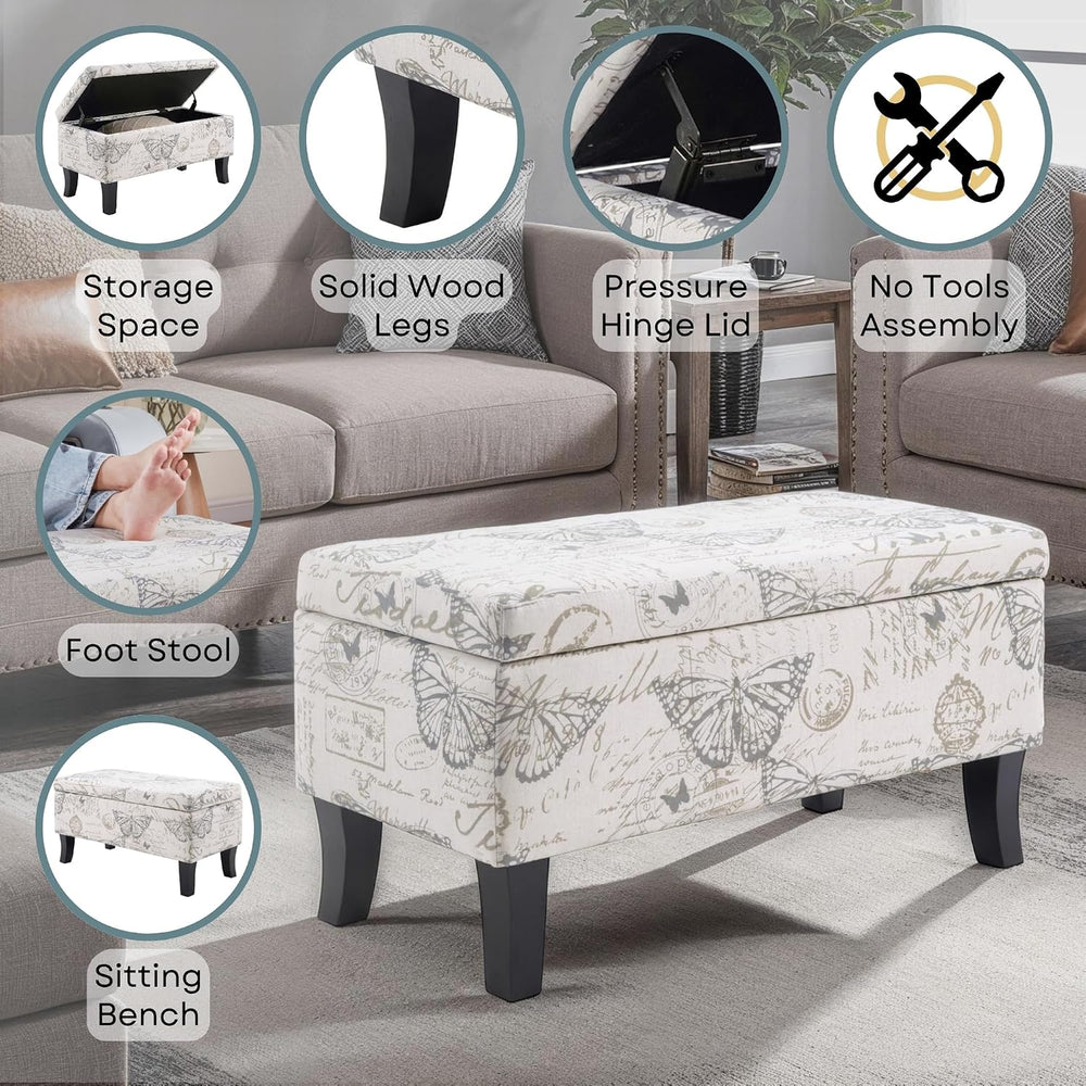 Convenience Concepts Designs4Comfort Winslow Storage Ottoman Bench 32" -...