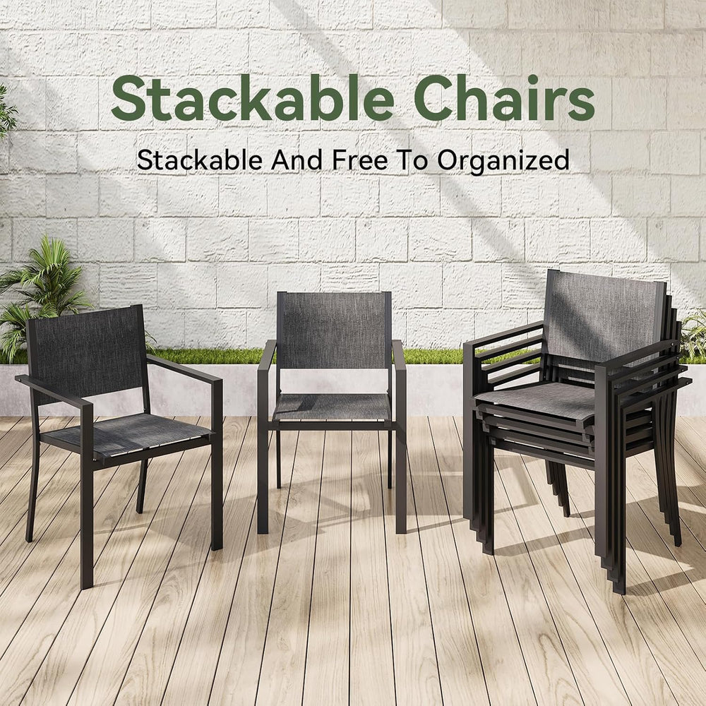 7-Piece Patio Table and Chairs Set for 6, All Weather Patio Dining Sets
