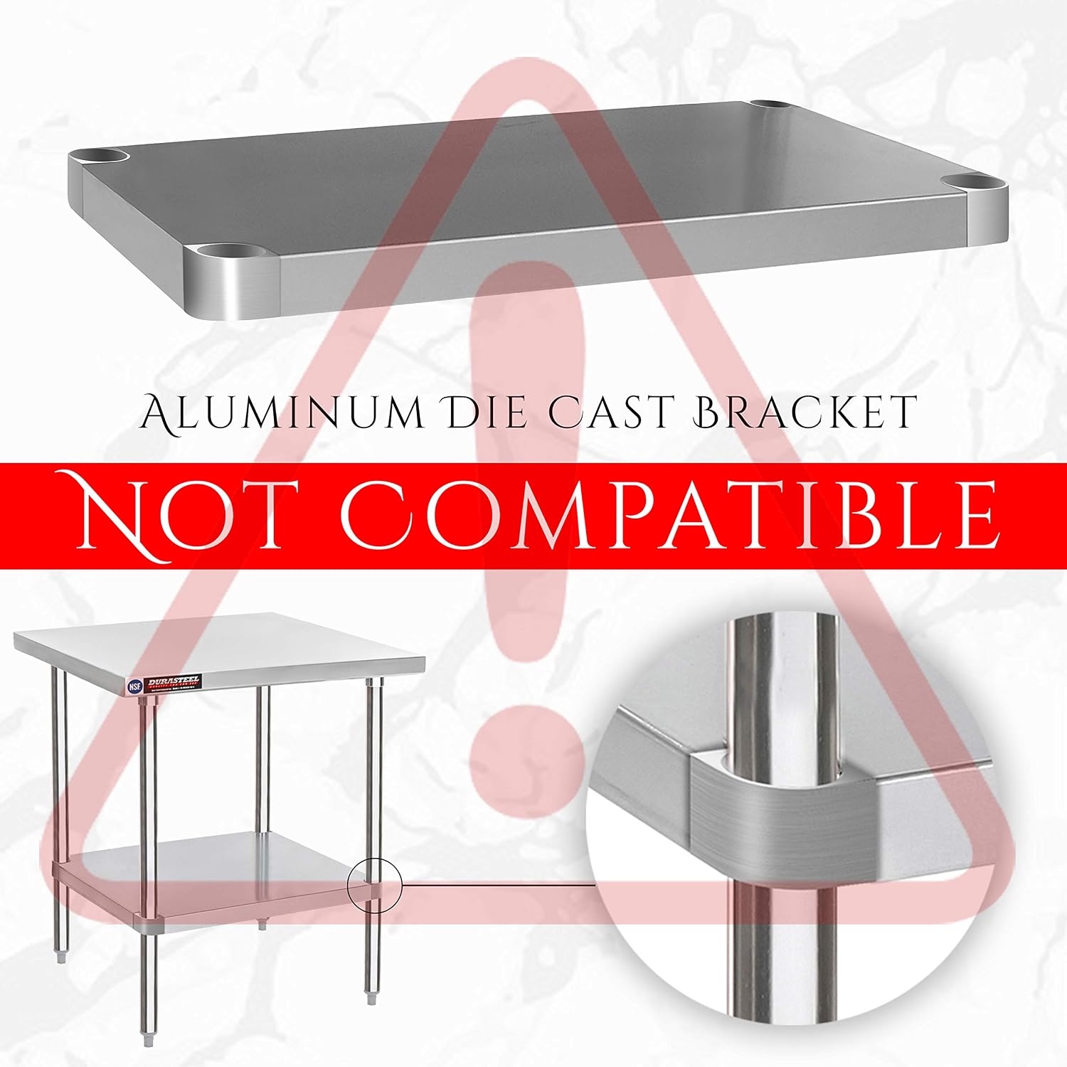 DuraSteel Galvanized Under Shelf for Work Tables - Extra Adjustable Lower Shelf for 30" x 48" Stainless Steel and Wooden Worktables - Fits for use in Restaurant, Warehouse, Home, Kitchen, Garage