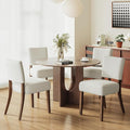 Upholstered Dining Chairs Set of 4, Fabric Kitchen Chairs with Padded Seat & Back, Solid Wood Legs, Modern Simple Dining Room Chairs for Kitchen, Dining Room, Living Room, Beige