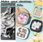 Kathfly 4 Pcs Hair Tie Organizer, Portable Hair Accessories Organizer Travel Case, Stackable Hairs Tie Holder & Bobby Pin Holder for Jewelry, Cotton Swabs, Clips and Accessories(Assorted Colors)