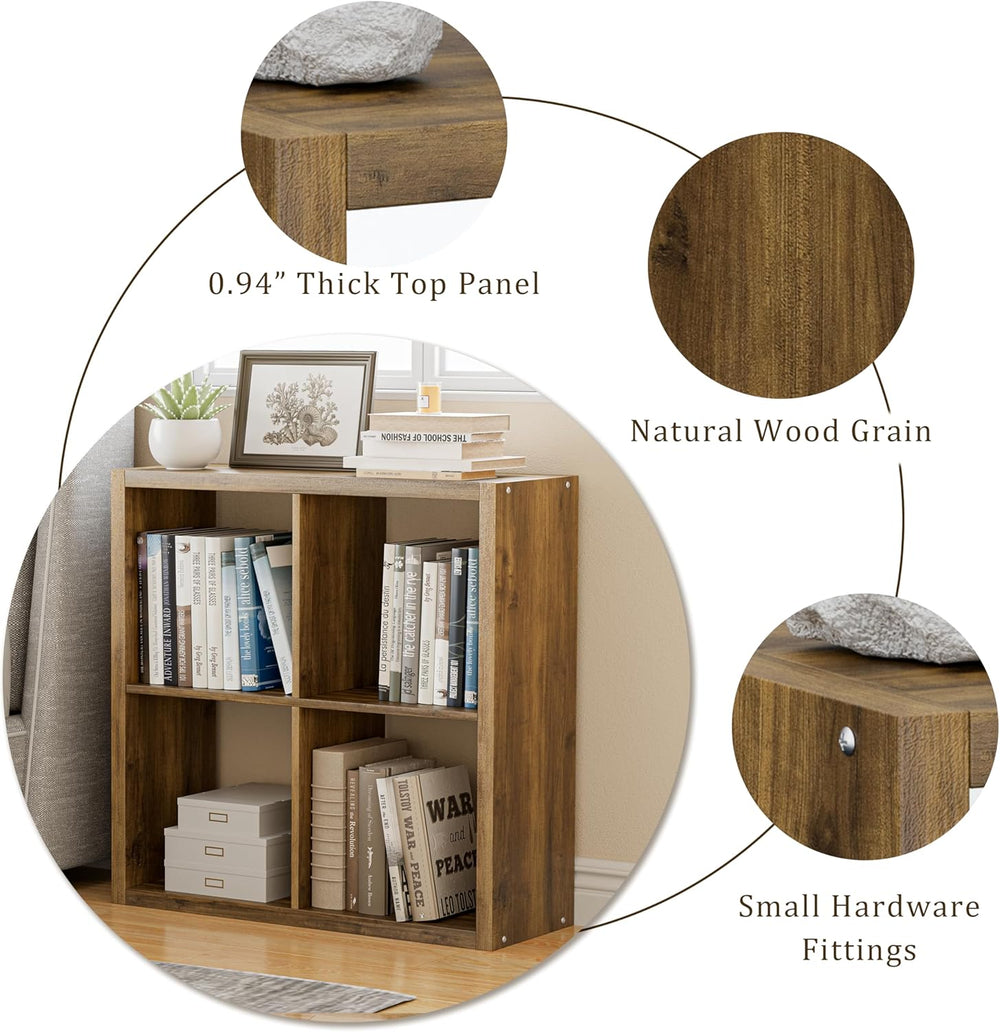 Cube Storage Organizer Bookcase, Decorative 11 inch Open Back Cubical Shelf w...