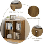 Cube Storage Organizer Bookcase, Decorative 11 inch Open Back Cubical Shelf with Thickened Border, Display Bookshelf for Living Room, Home Office, Sturdy Room (Brown, 4 Cube)