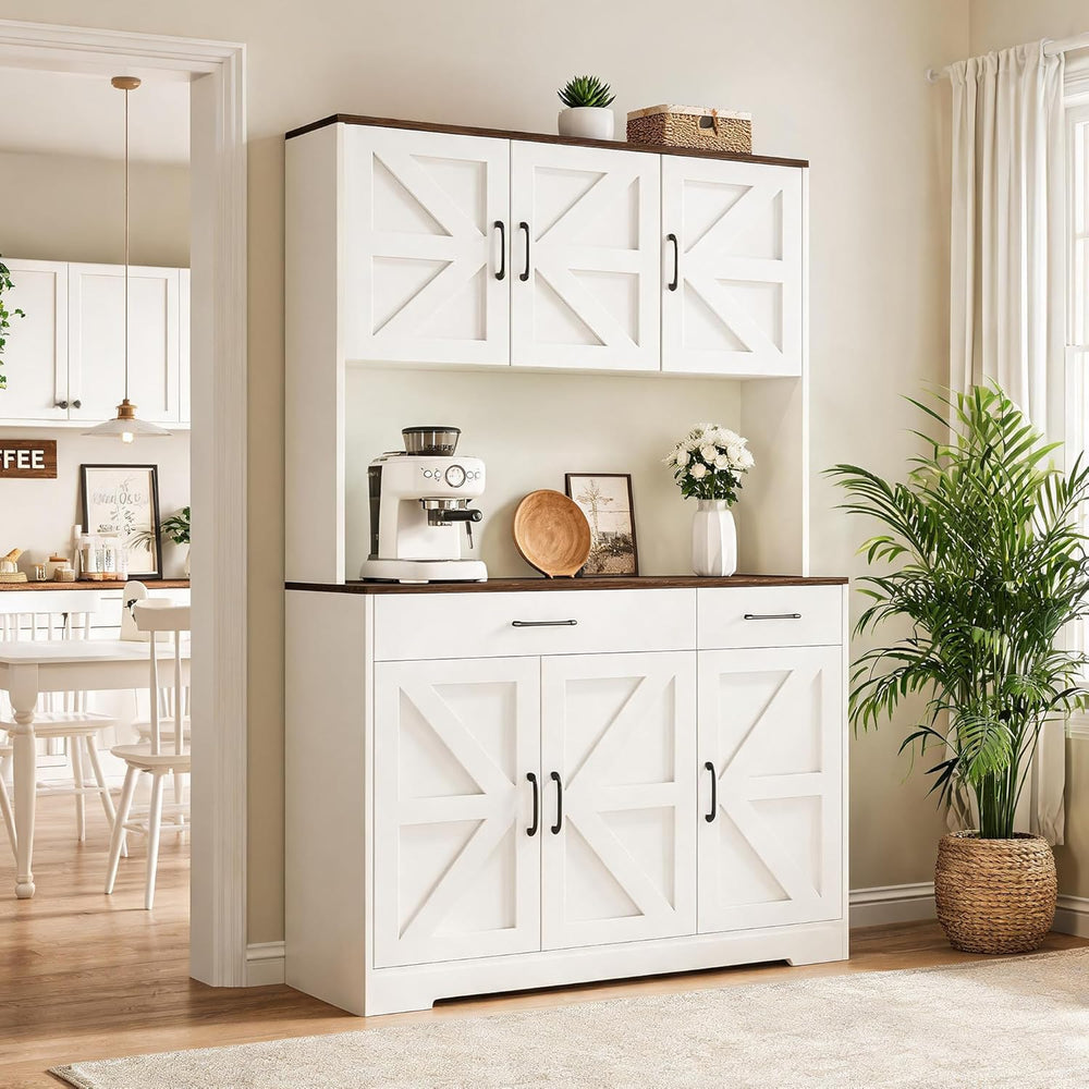 71" Kitchen Pantry Cabinet with Charging Station, Pantry Storage Cabinet...