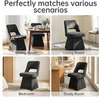 VKNOW Upholstered Swivel Dining Chairs Set of 4, Modern Dining Room Chairs with Open Back, Chenille Fabric Kitchen Chairs for Dining Room, Living Room, Bedroom, Vanity, Black