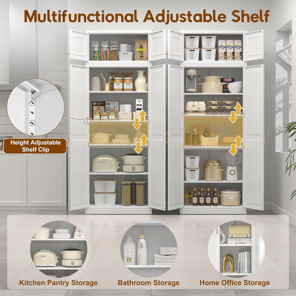UNICOLY 86.61" H Kitchen Pantry Cabinet, Tall Storage Cabinet with Doors...