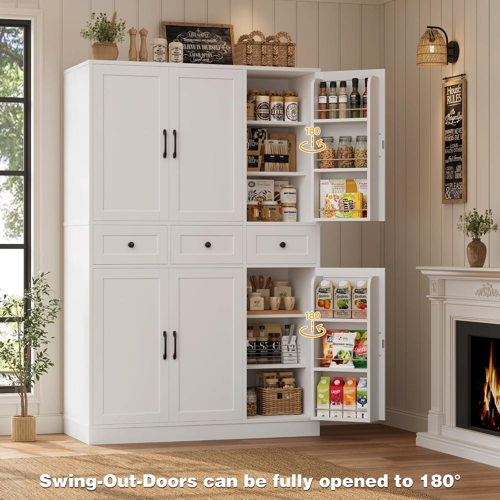 HITHOS 71" Tall Kitchen Pantry Storage Cabinet w/Drawers & Shelves, ...