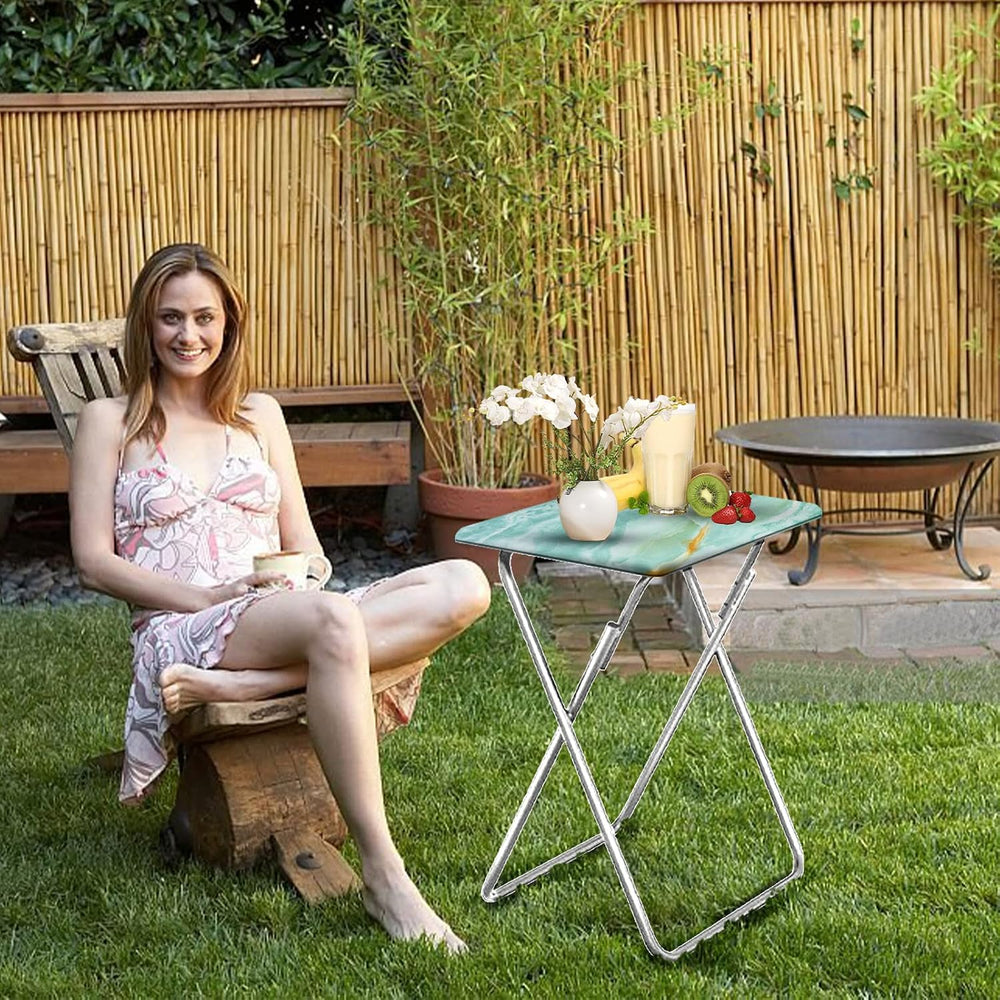 Garden 4 you Folding TV Tray Table,TV Dinner Table with Sturdy MDF Top,Eating...