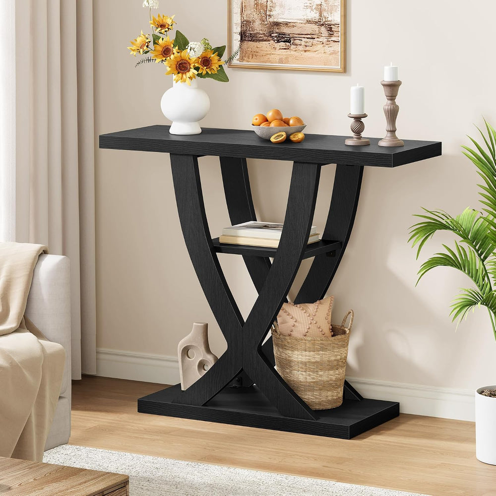 FAVOOSTY Entryway Table, 3 Tier Hallway Table, Console Tables for Living Room...