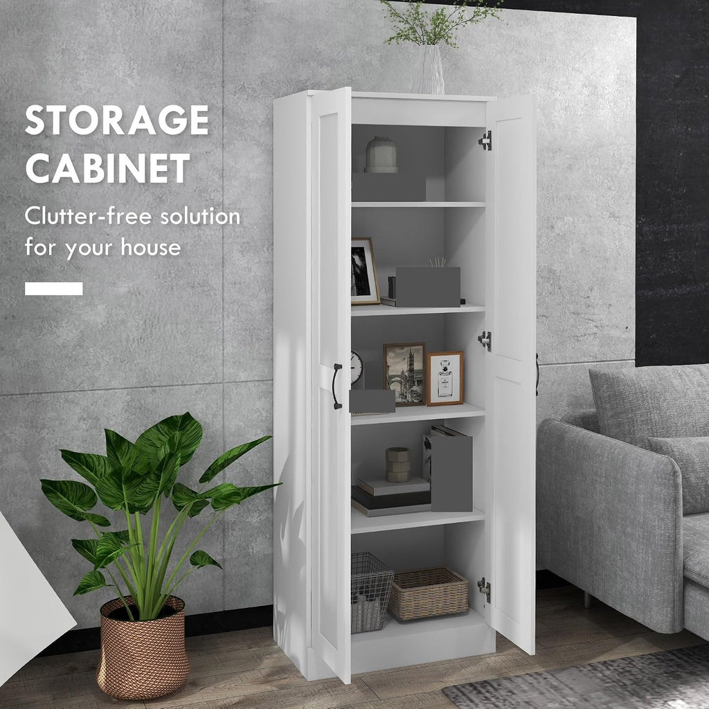 Tall Storage Cabinet with Movable Storage Shelves, Modern Style Pantry Cupboard Cabinet with Soft Close Doors,for Kitchen Home