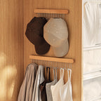 Pull Out Belt Rack for Closet, Sliding Hooks Hanger Rack for Bras Ties Tank Top Scarf Jewelry, Space Saving Organizr for Wardrobe Cabinet, Left Side 8 Hooks Rail, 2 Pcs