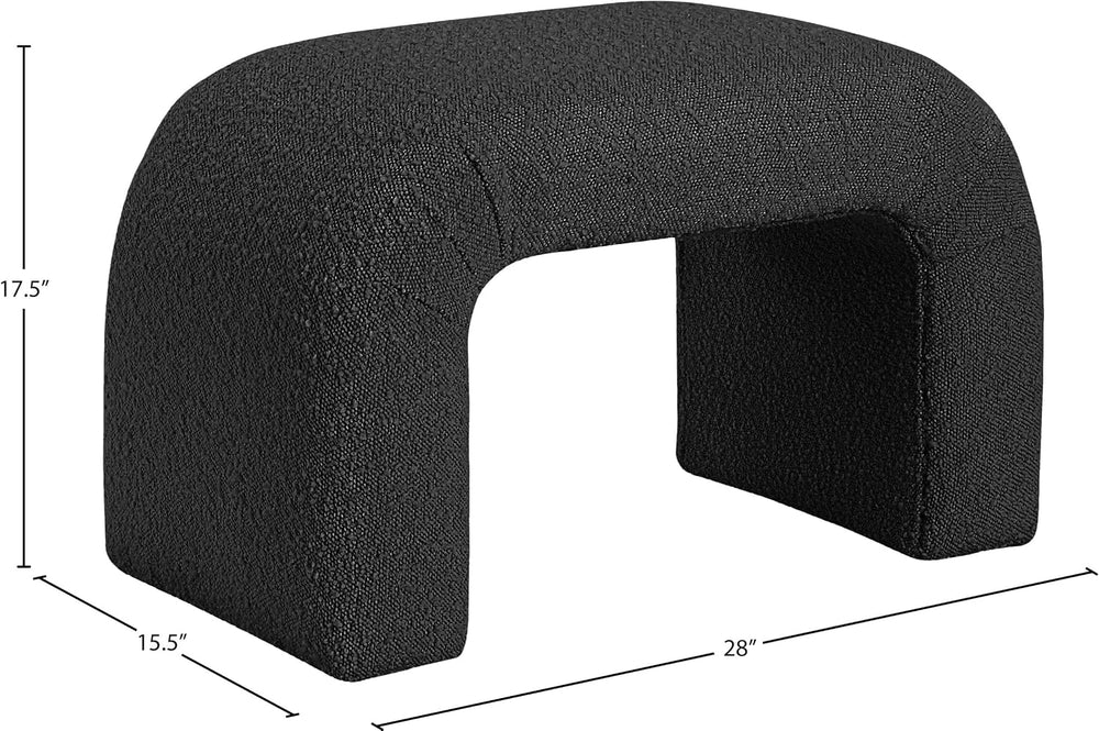 Meridian Furniture 169Black Niagara Collection Modern | Contemporary Boucle F...