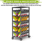 yeshine 50 Can Spray Paint Storage Rack, Metal Aerosol Storage Cart, Rolling Spray Bottle or Lube Holder, Aerosol Can Holder Rack, Paint Bottle Organizer for Garage And Craft Workroom