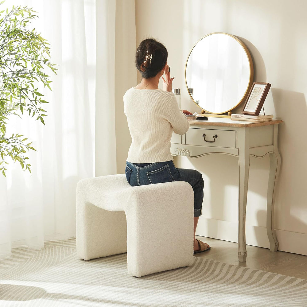 Ottoman Vanity Stool Chair Small Footstool Seating Backless | Modern Foot Res...