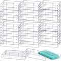 Wenqik 60 Pcs Audio Cassette Tape Cases Plastic Blank Voice Recording Cassette Tape Holder Clear Music Box Organizer Audio Storage Products for Art Collection