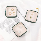 SANQIANWAN Set of 3 Small Stackable Jewelry Organizer Trays Mini Jewelry Drawer Oragnizer Small Jewelry Display Tray for Necklace Bracelet Rings Earrings and Makeup (DarkGreen)