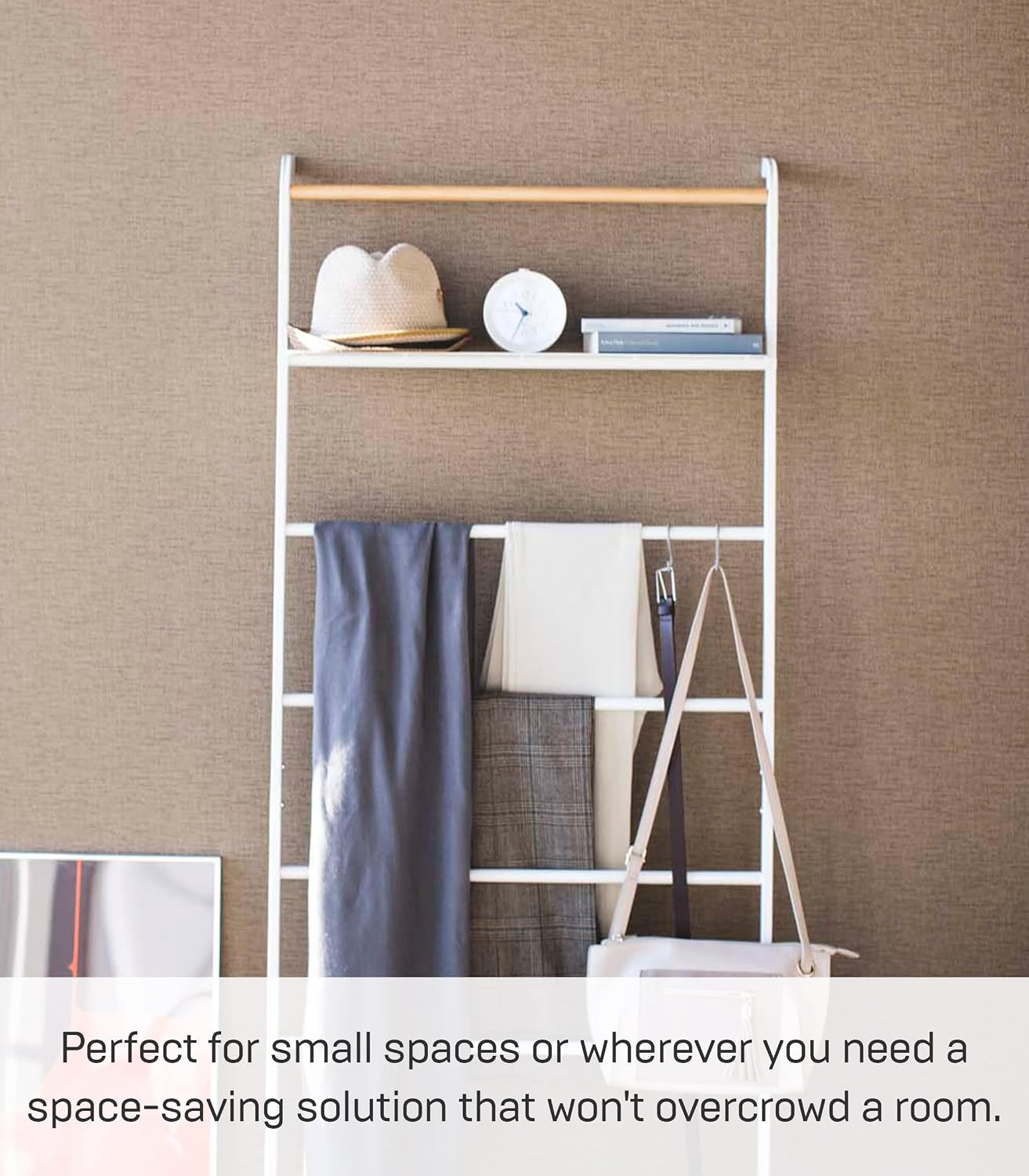 YAMAZAKI Home Tower Leaning Ladder Rack, Space Saving - Shelf, 63" - Steel