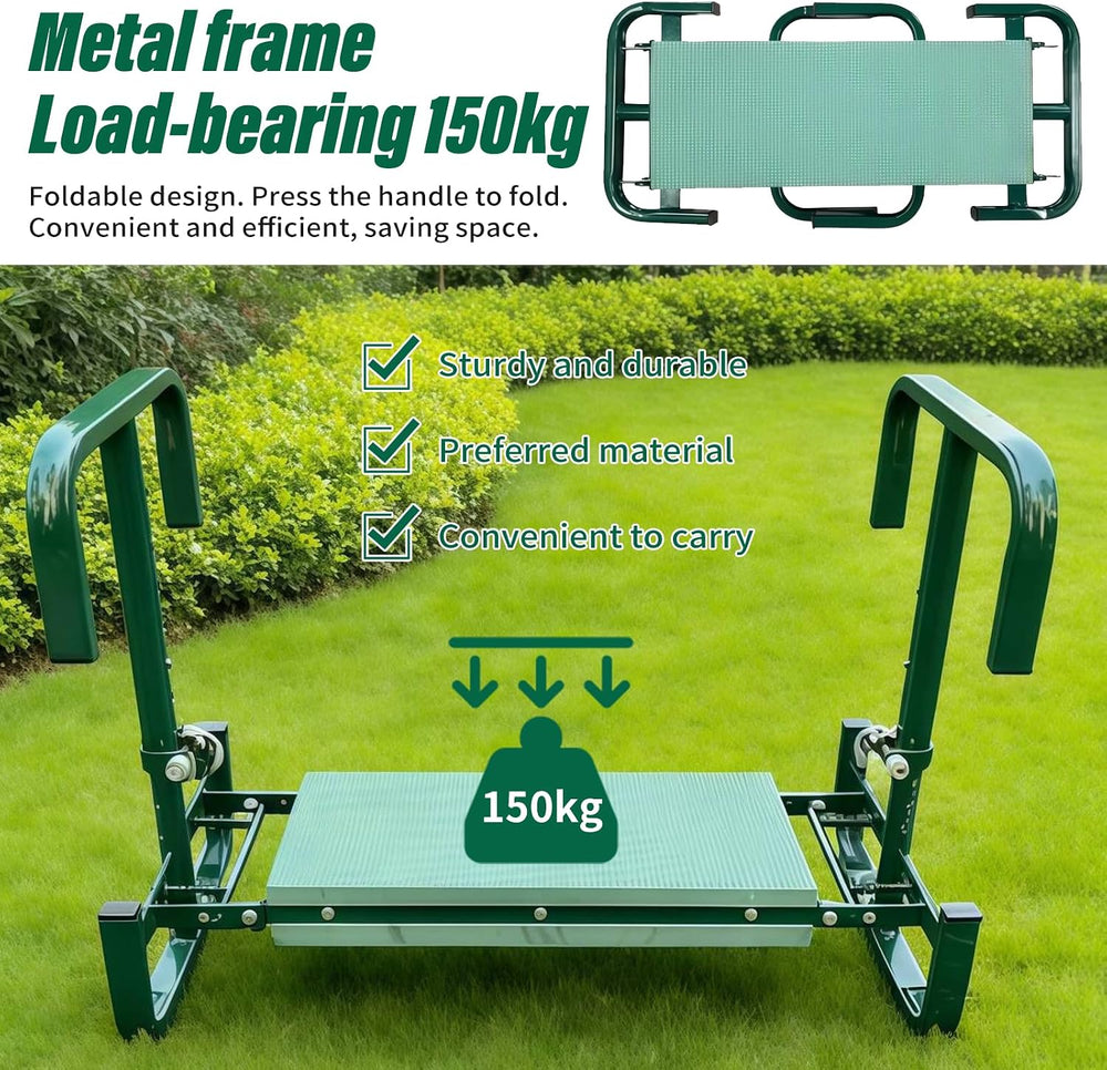 15-20 Inch Adjustable Garden Kneeler and Seat, Foldable Garden Kneeler