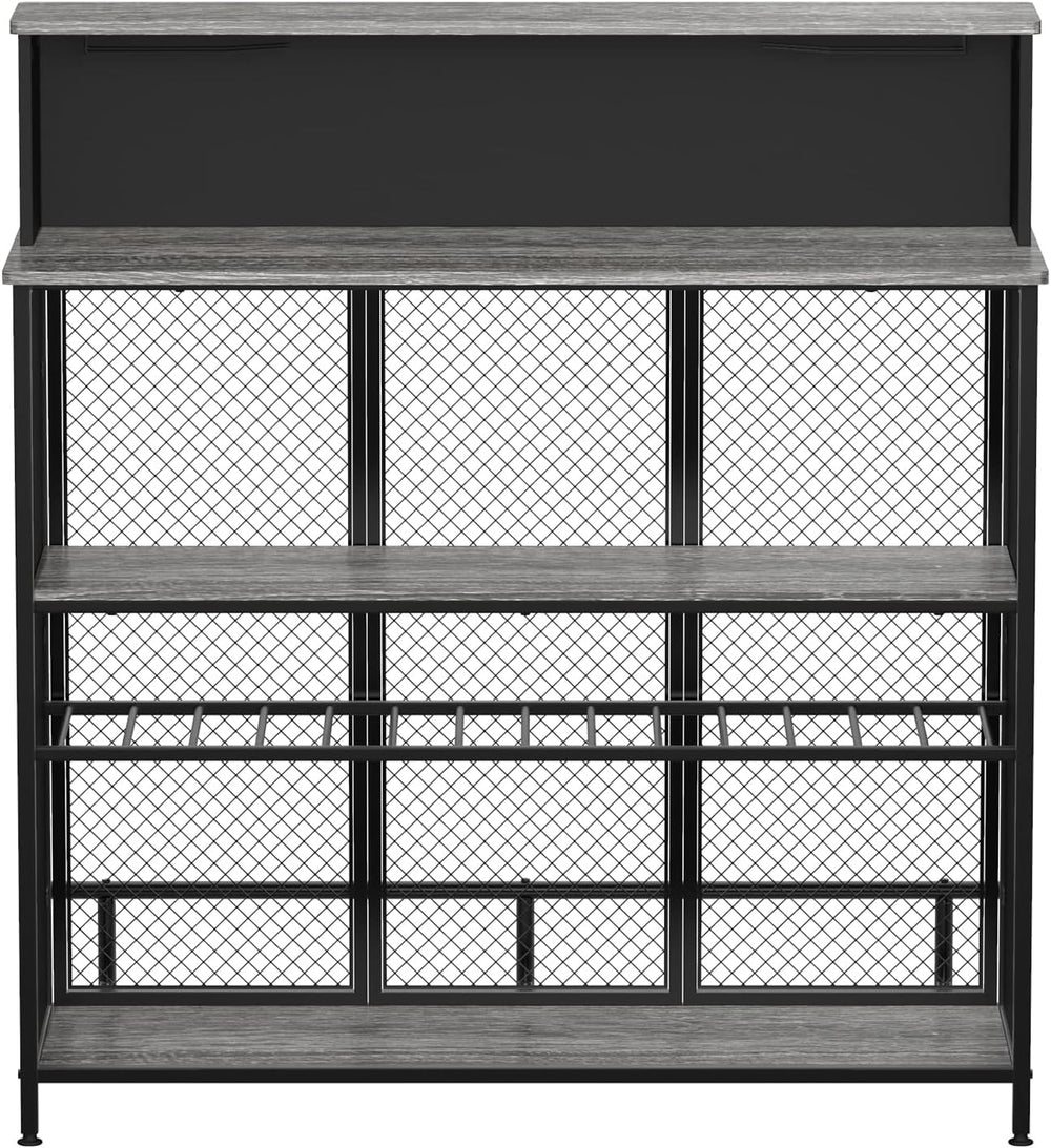 GDLF Liquor Cabinet, 47.2" W Mini Bar for Home with Wine Rack& Storage