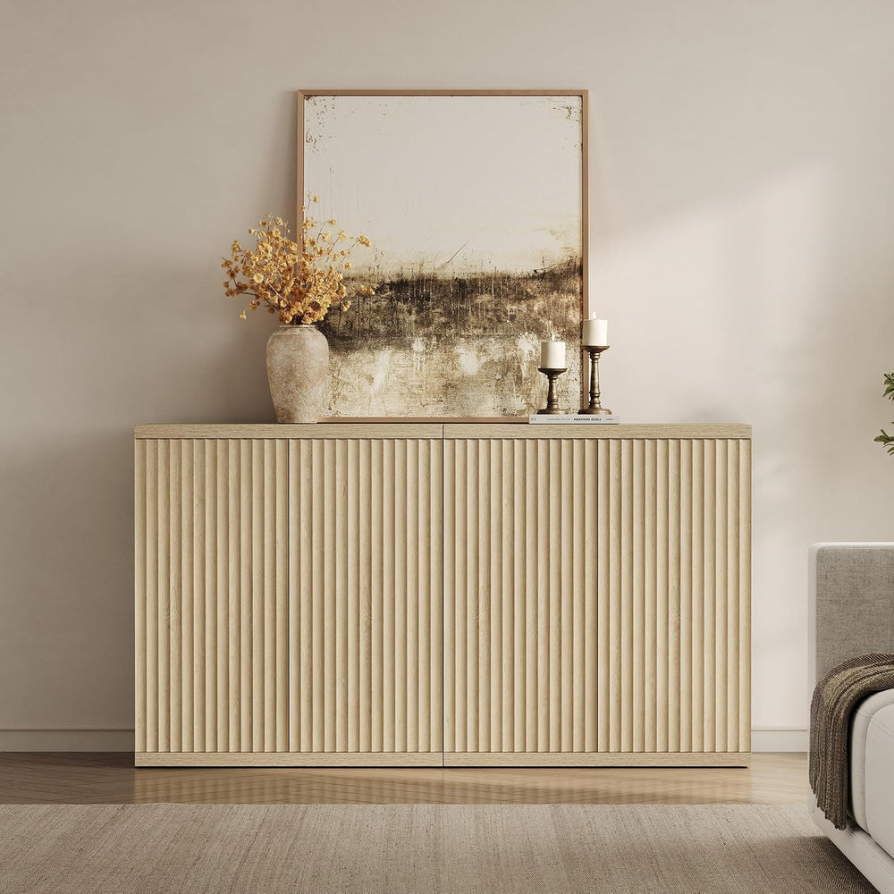 SICOTAS Buffet Cabinet with Storage Accent Sideboard Modern Credenza with Doo...