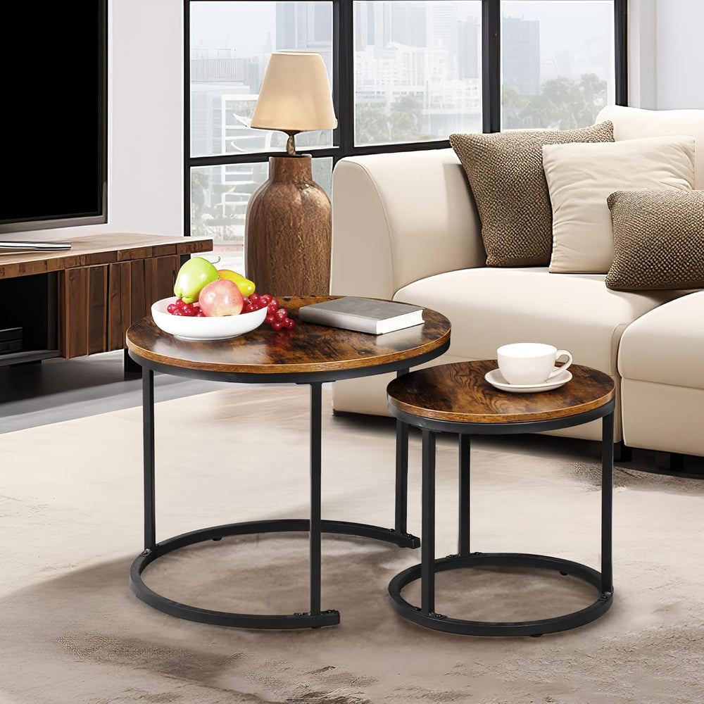 F2C Nesting Coffee Table Modern End Table Set of 2 for Living Room Balcony Of...