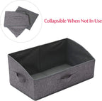 TENABORT 6 Pack Trapezoid Large Foldable Closet Storage Bins with Handle, Fabric Storage Organizer Cube Colth Containers Linen Box Shelf Baskets for Clothes Clothing Shelves Wardrobe