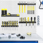 Wall Mount Screwdriver Organizer, Pliers Holder, Hammer Rack, Metal Storage Board, Power Tool Organizer for Workshop Shed Garage Workbench Home, 4 Pcs