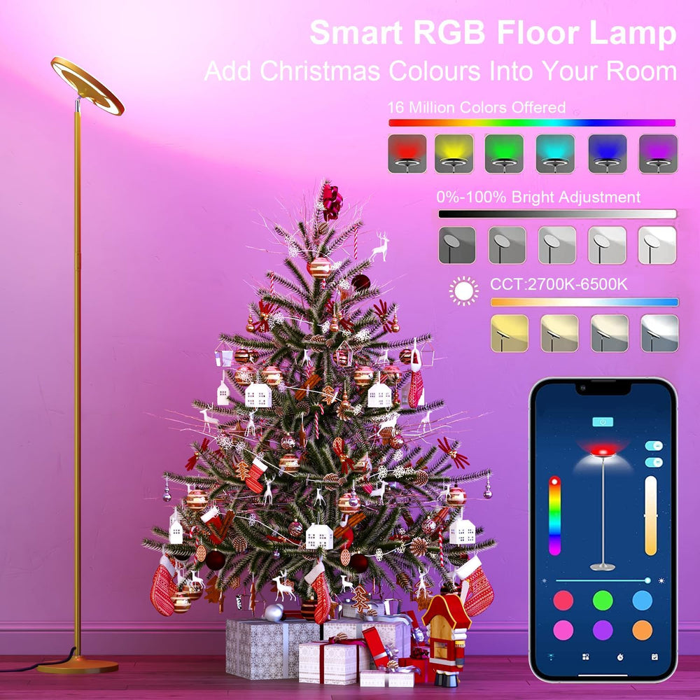 Keepsmile Gold Double Side Lighting Floor Lamp with Remote Smart App 36W