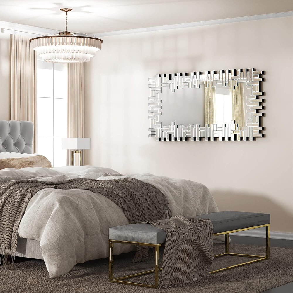 KOHROS 25"×47" Modern Venetian Decorative Wall Mirror for Living Ro...