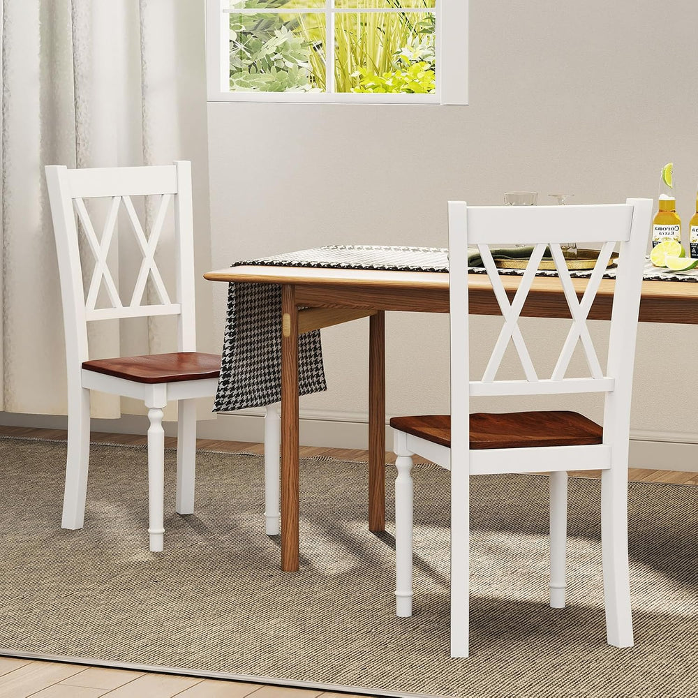GOFLAME Wooden Dining Chairs Set of 4, Farmhouse Kitchen Side Chairs with Erg...