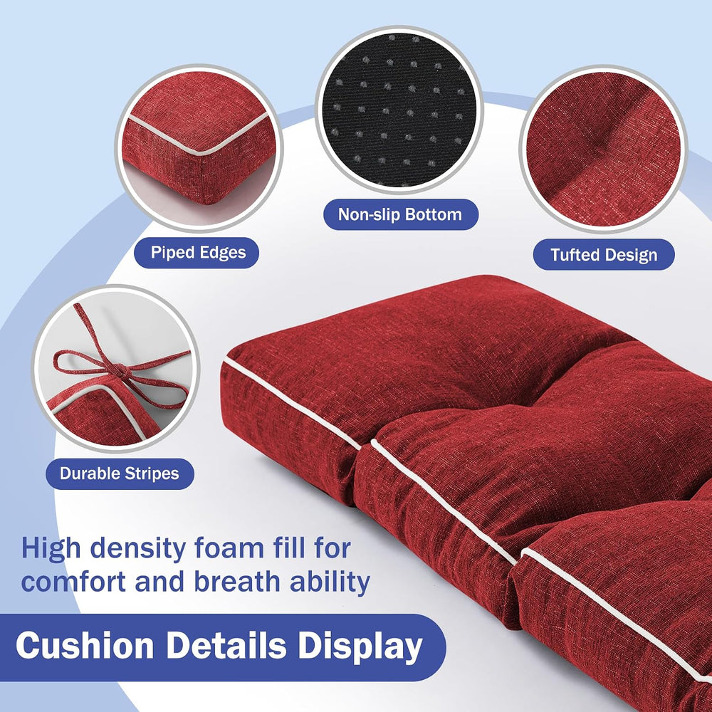 IPYNBAP Bench Cushion, 42 x 16 Inch Patio Furniture Cushions with Durable Tie...
