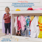 ECR4Kids Streamline Toddler Dress-Up Island, Costume Organizer, White Wash