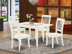 East West Furniture NODA5-LWH-W 5 Piece Modern Dining Table Set Includes a Rectangle Wooden Table with Butterfly Leaf and 4 Dining Chairs, 32x54 Inch, Linen White