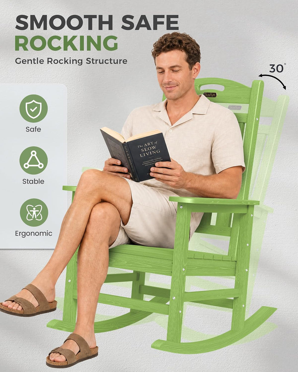 Rocking Chairs Outdoor, Oversized Patio Rocking Chair, All Weather Resistant ...