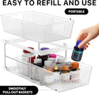 Simple Houseware 2 Tier Bathroom Organizer Tray Pull-Out Sliding Drawer/Under-Sink Storage, Clear