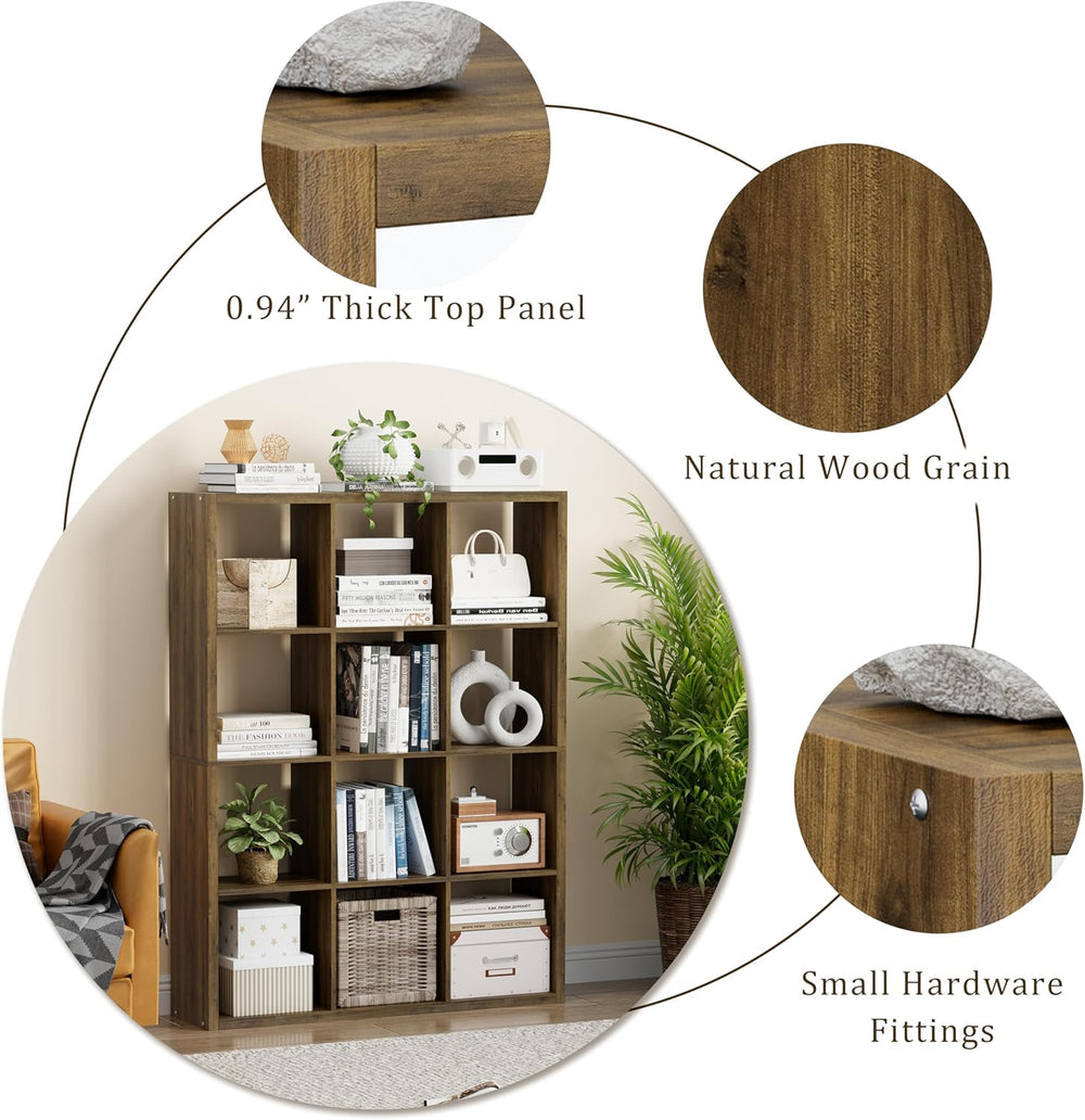 Cube Storage Organizer Bookcase, Decorative 11 inch Open Back Cubical Shelf w...
