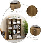 Cube Storage Organizer Bookcase, Decorative 11 inch Open Back Cubical Shelf with Thickened Border, Display Bookshelf for Living Room, Home Office, Sturdy Room (Brown, 12 Cube)